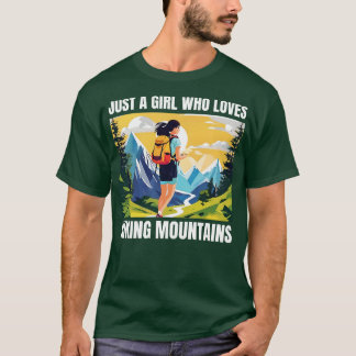 Nur ein Mädchen, das Lieben Wandern Berge T-Shirt