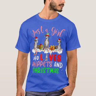 Nur ein Mädchen, das Lieben Whippets und Weihnacht T-Shirt