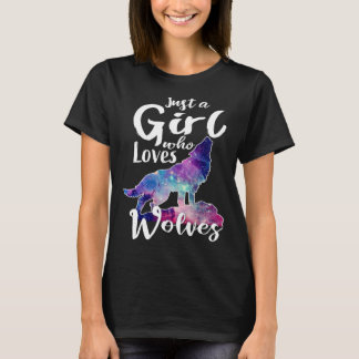 Nur ein Mädchen, das Lieben Wölfe Coole Frauen Wol T-Shirt