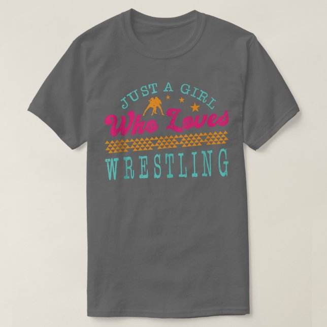 Nur ein Mädchen, das Lieben Wrestling Beruflich Co T-Shirt (Design vorne)