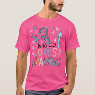 Nur ein Mädchen, das Lieben Zeichne, Skizzen zu en T-Shirt