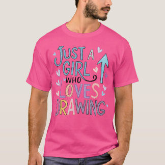 Nur ein Mädchen, das Lieben Zeichne, Skizzen zu en T-Shirt