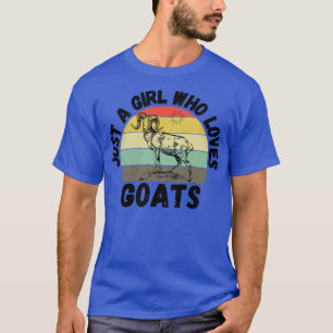 Nur ein Mädchen, das Lieben Ziegen Niedliche farbi T-Shirt