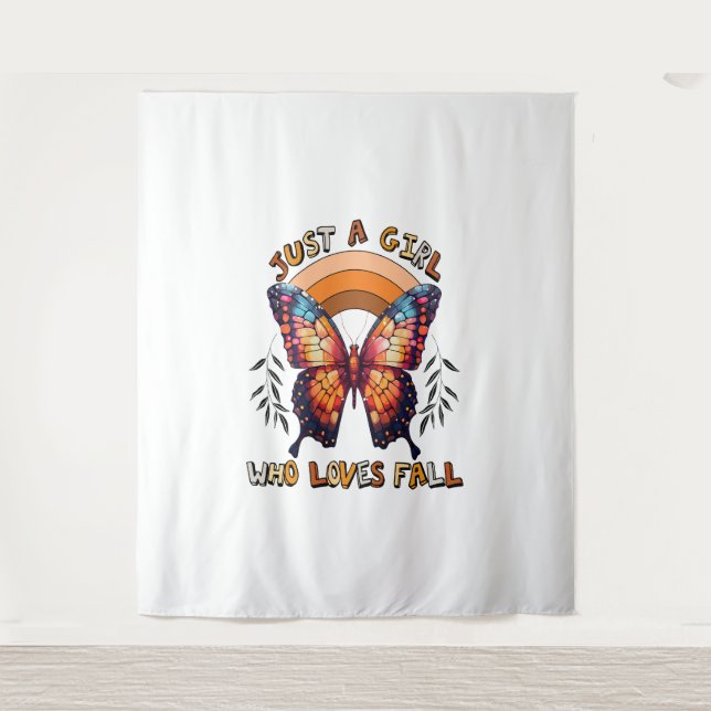 Nur ein Mädchen, das Lieben zum Erntedankfest stür Wandteppich (Vorderseite)