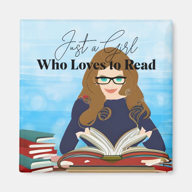 Nur ein Mädchen, das Lieben zum Lesen hat Magnet (Vorne)