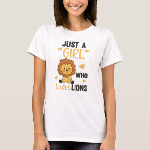 Nur ein Mädchen, das Lions Niedliche Löwen-Big-Cat T-Shirt