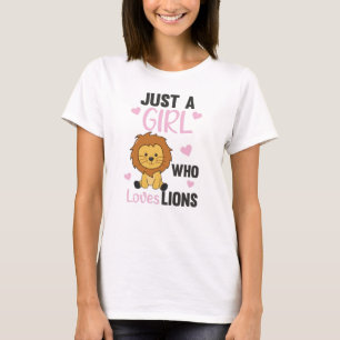 Nur ein Mädchen, das Lions Niedliche Löwen-Big-Cat T-Shirt