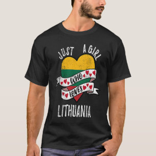 Nur ein Mädchen, das Litauen Vintage liebt T-Shirt