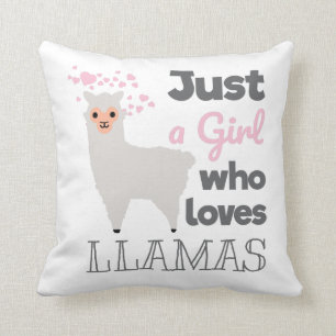 Nur ein Mädchen, das Llamas  Kissen