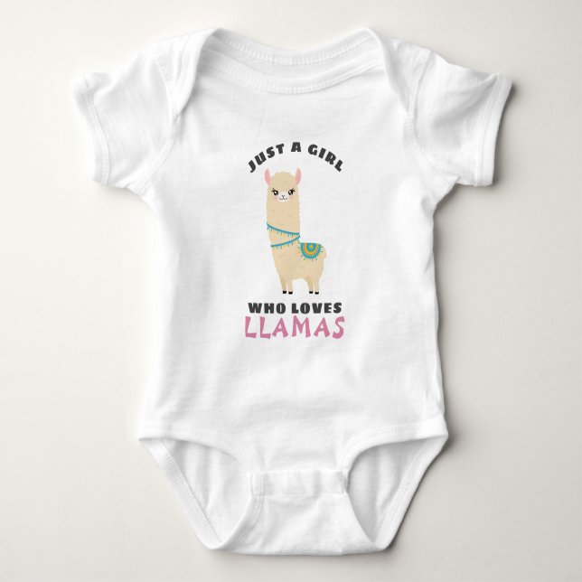 Nur ein Mädchen, das Llamas Liebe Baby Strampler (Vorderseite)
