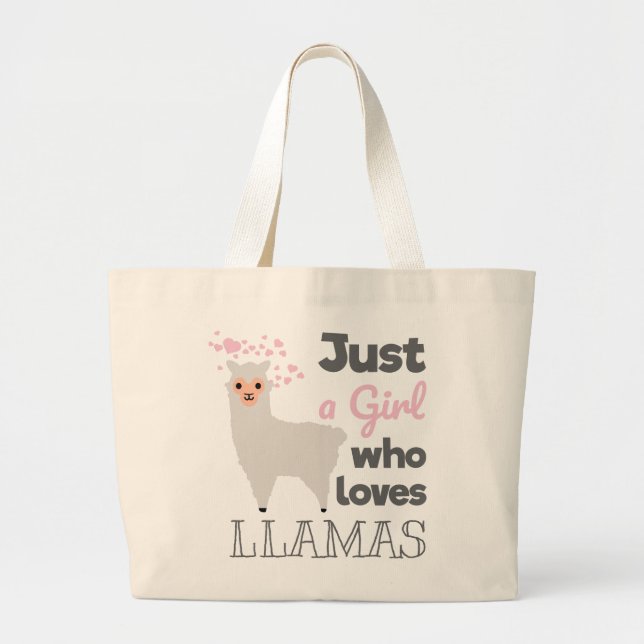 Nur ein Mädchen, das Llamas Liebe Jumbo Stoffbeutel (Vorne)