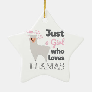 Nur ein Mädchen, das Llamas Liebe Keramik Ornament