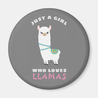 Nur ein Mädchen, das Llamas Liebe Magnet