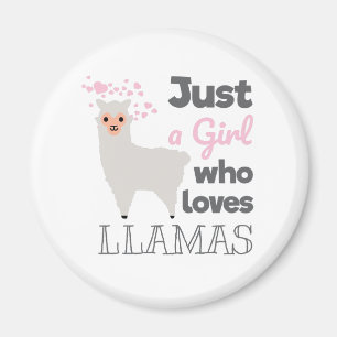 Nur ein Mädchen, das Llamas Liebe Magnet