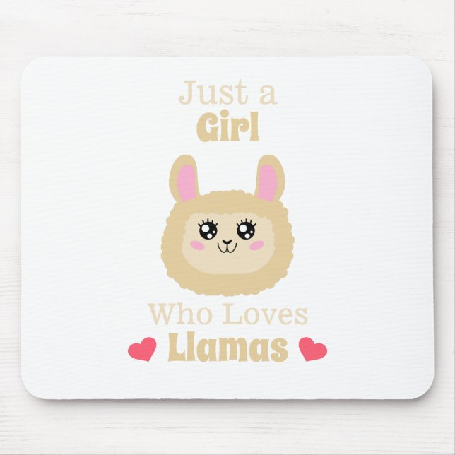 Nur ein Mädchen, das Llamas Liebe Mousepad (Vorne)
