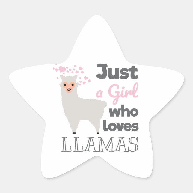 Nur ein Mädchen, das Llamas Liebe Stern-Aufkleber (Vorderseite)