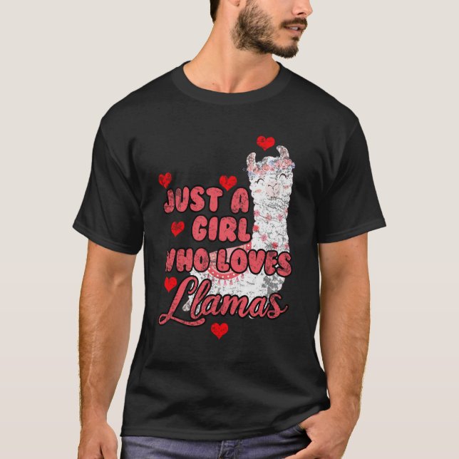 Nur ein Mädchen, das Llamas Liebe T-Shirt (Vorderseite)