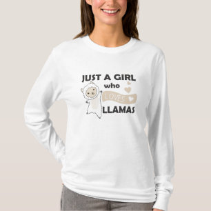 Nur ein Mädchen, das Llamas-Niedliche Tiere Liebe T-Shirt