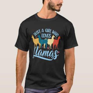 Nur ein Mädchen, das Llamas Süße Tier für Frauen L T-Shirt