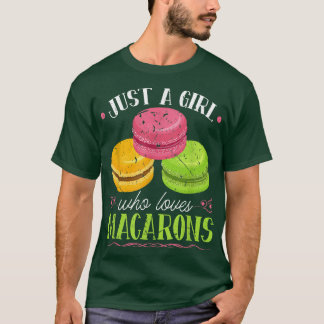 Nur ein Mädchen, das Macarons französischen Kondit T-Shirt
