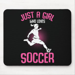 Nur ein Mädchen, das Mädchenfußballspielerinnen li Mousepad