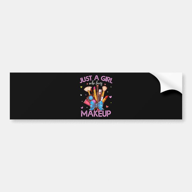Nur ein Mädchen, das Make-up liebt Autoaufkleber (Vorne)