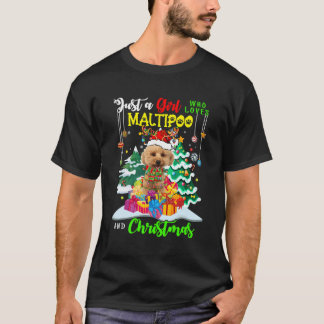 Nur ein Mädchen, das Maltipoo und Weihnachten Lieb T-Shirt
