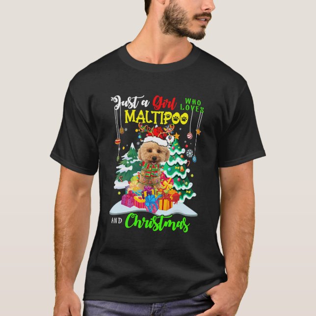 Nur ein Mädchen, das Maltipoo und Weihnachten Lieb T-Shirt (Vorderseite)