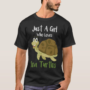 Nur ein Mädchen, das Meeresschildkröten Liebe, Fra T-Shirt
