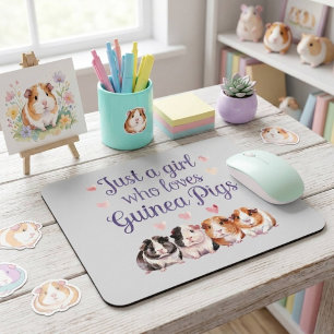 Nur ein Mädchen, das Meerschweinchen liebt Meers Mousepad