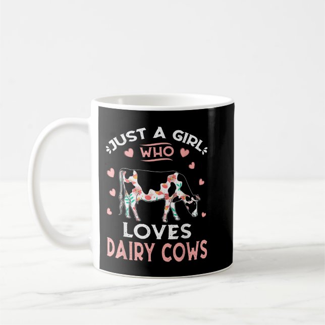 Nur ein Mädchen, das Milchkühe Lieben Funny Gift D Kaffeetasse (Links)