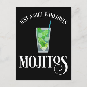 Nur ein Mädchen, das Mojitos Lieben Postkarte