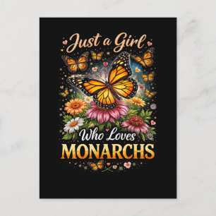 Nur ein Mädchen, das Monarchfalter liebt Postkarte