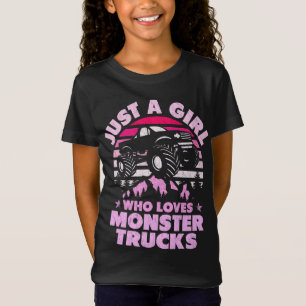 Nur ein Mädchen, das Monster-LKWs-Niedliche Mädche T-Shirt