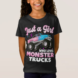 Nur ein Mädchen, das Monster-LKWs-Niedliche Mädche T-Shirt