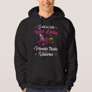 Nur ein Mädchen, das Monster-LKWs und Einhörner Li Hoodie