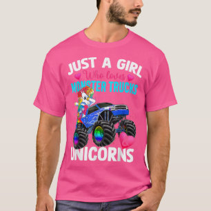 Nur ein Mädchen, das Monster Trucks & Unicorn Par  T-Shirt