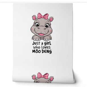Nur ein Mädchen, das Moo Deng Baby Hippos Long Sl Tapete