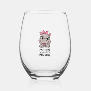 Nur ein Mädchen, das Moo Deng Baby Hippos Long Sl Weinglas Ohne Stiel