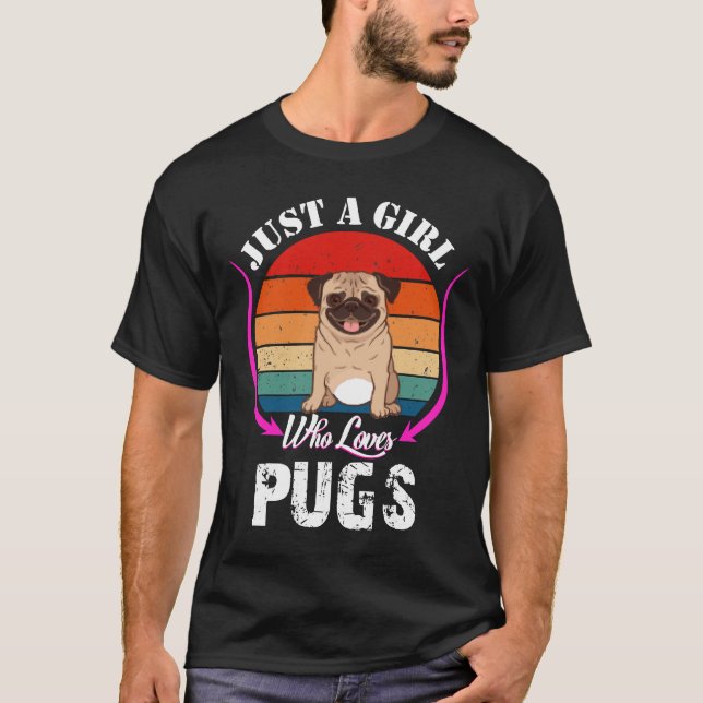 Nur ein Mädchen, das Mops Classic T - Shirt 464 Li (Vorderseite)