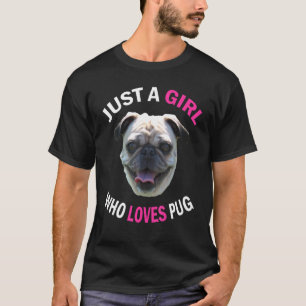 Nur ein Mädchen, das Mops Liebe Puppy Pitbull Nied T-Shirt