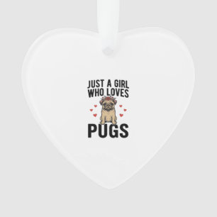 Nur ein Mädchen, das Mops-Old-Shirt-Hunde Design l Ornament