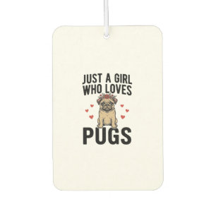 Nur ein Mädchen, das Mops-Oldtimer-Hunde-Shirt-Des Autolufterfrischer