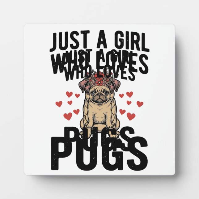 Nur ein Mädchen, das Mops-Oldtimer-Hunde-Shirt-Des Fotoplatte (Vorderseite)