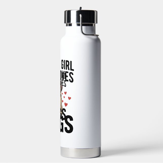 Nur ein Mädchen, das Mops-Oldtimer-Hunde-Shirt-Des Trinkflasche (Links)
