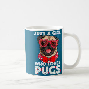 Nur ein Mädchen, das Möpse liebt, süße Haustierlie Kaffeetasse