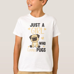 Nur ein Mädchen, das Möpsen Lieben Kawaii Hund Mop T-Shirt