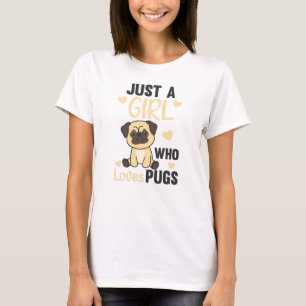 Nur ein Mädchen, das Möpsen Lieben Kawaii Hund Mop T-Shirt
