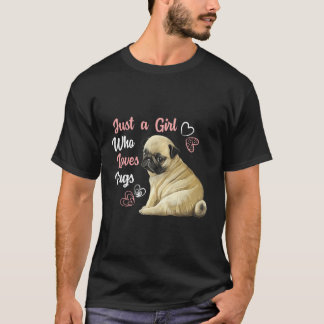 Nur ein Mädchen, das Möpsen Lieben Mops Hund Lover T-Shirt