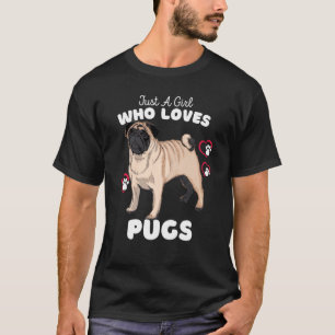 Nur ein Mädchen, das Möpsen Lieben Niedlich Mops K T-Shirt